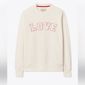 Tory Burch Tory Sport French Terry Love Appliqué Sweatshirt M